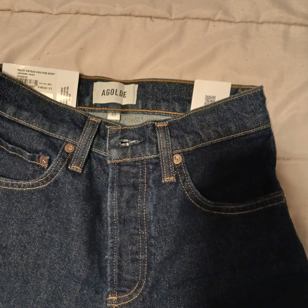 Agolde Women's Jean Shorts - Deep Indigo - Picture 2 of 3